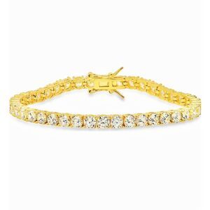 Queen Jewels Sterling Silver Round Cut Cubic Zirconia Tennis Bracelet